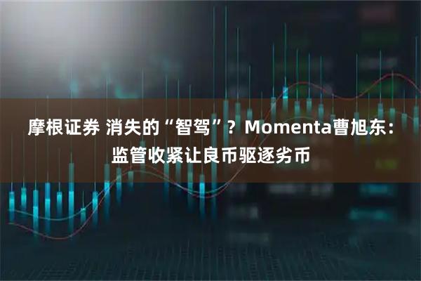 摩根证券 消失的“智驾”？Momenta曹旭东：监管收紧让良币驱逐劣币