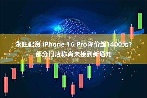 永旺配资 iPhone 16 Pro降价超1400元？部分门店称尚未接到新通知